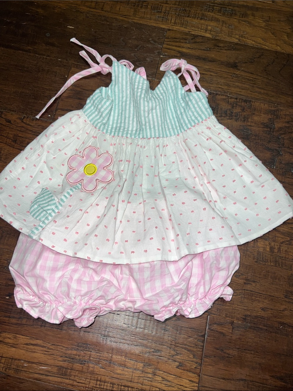 Pink & Mint Floral Two-Piece Girls' Underwear Set